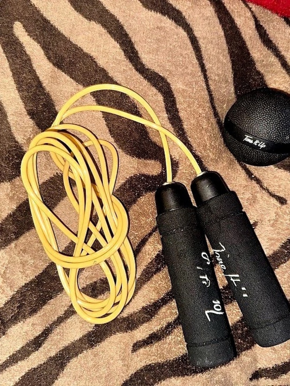 Tone It Up Jump Rope and Toning Ball Set Black & Yellow